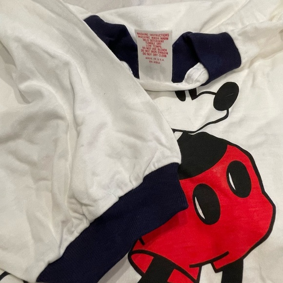 Vintage 80s Mickey Mouse Walt Disney Ringer T-Shirt - Picture 5 of 8